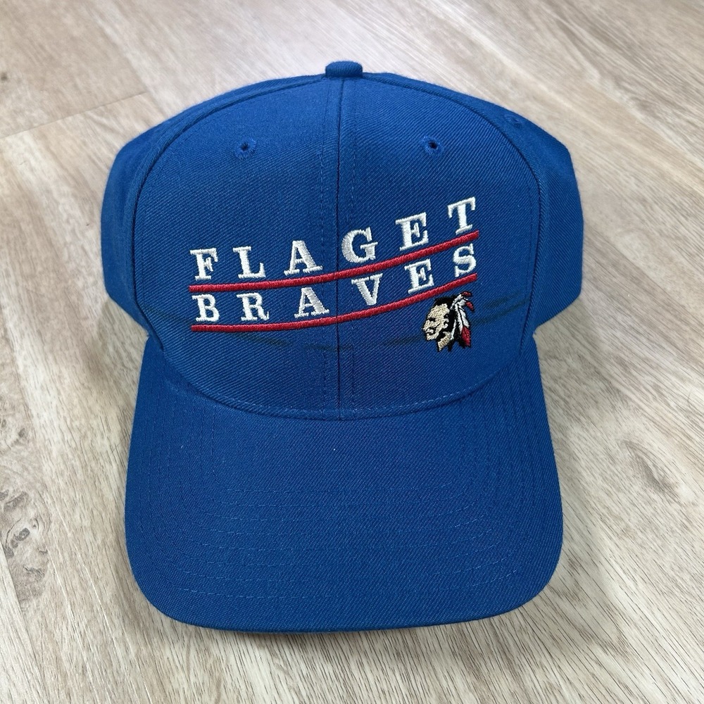 VTG Flaget Braves Snapback Hat Richardson Blue Wool Cap